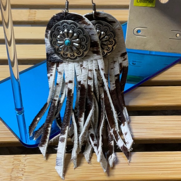 Boho Earrings with Faux Turquoise - Picture 5 of 7